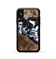 iPhone Xs Wood Phone Case - Evie (Black & White, 808399)
