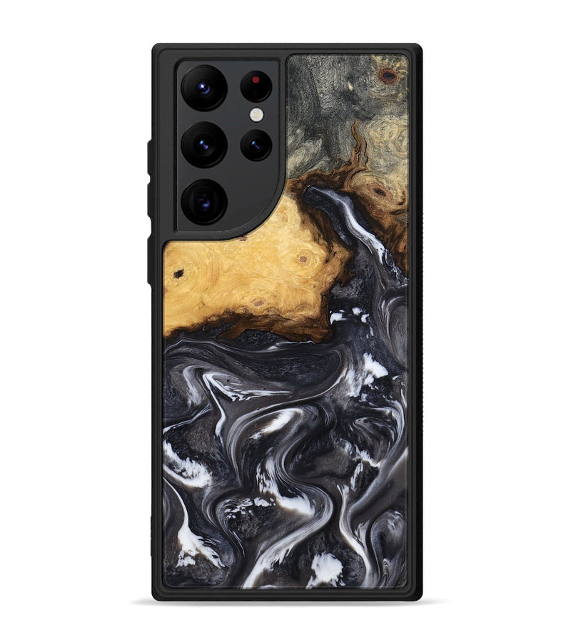 Galaxy S22 Ultra Wood Phone Case - Kelsie (Black & White, 808405)