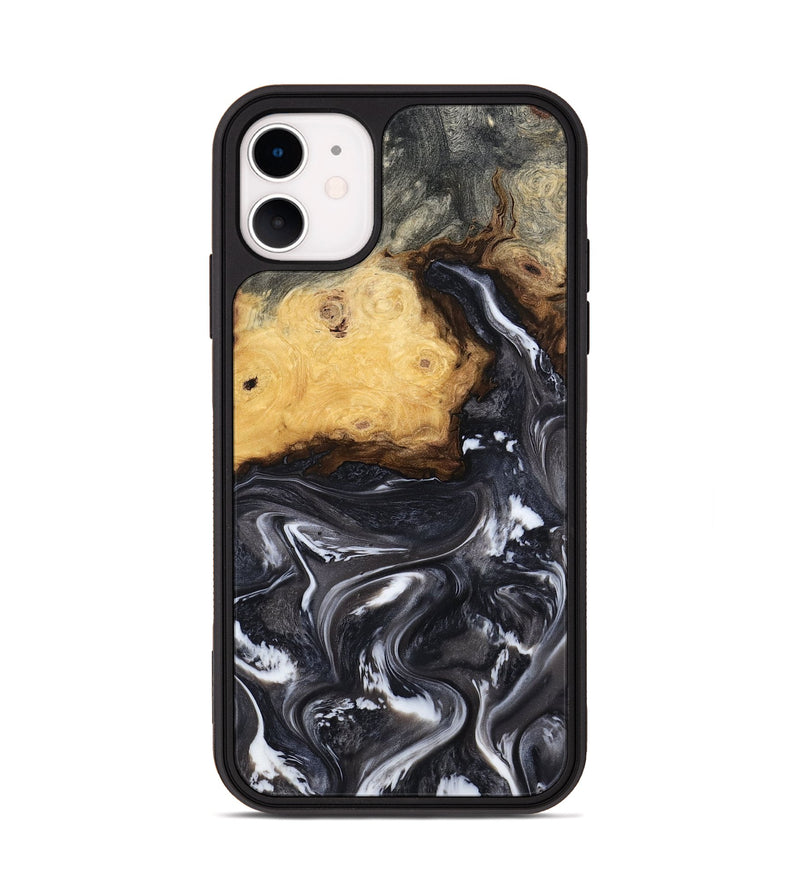 iPhone 11 Wood Phone Case - Kelsie (Black & White, 808405)