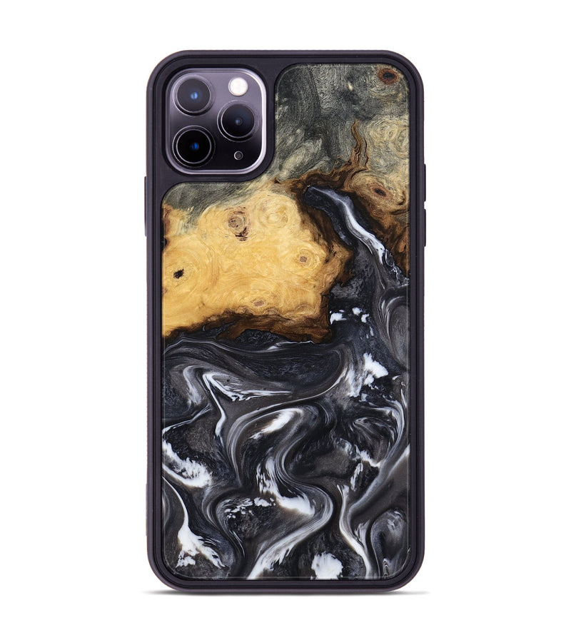 iPhone 11 Pro Max Wood Phone Case - Kelsie (Black & White, 808405)