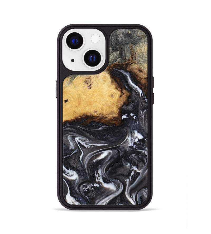 iPhone 13 Wood Phone Case - Kelsie (Black & White, 808405)