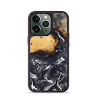 iPhone 13 Pro Wood Phone Case - Kelsie (Black & White, 808405)