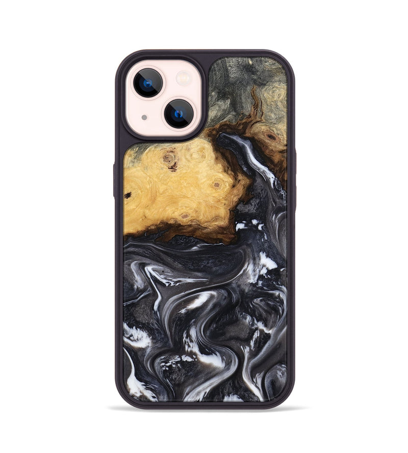 iPhone 14 Wood Phone Case - Kelsie (Black & White, 808405)