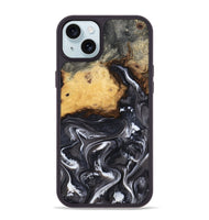 iPhone 15 Plus Wood Phone Case - Kelsie (Black & White, 808405)