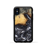iPhone Xs Wood Phone Case - Kelsie (Black & White, 808405)