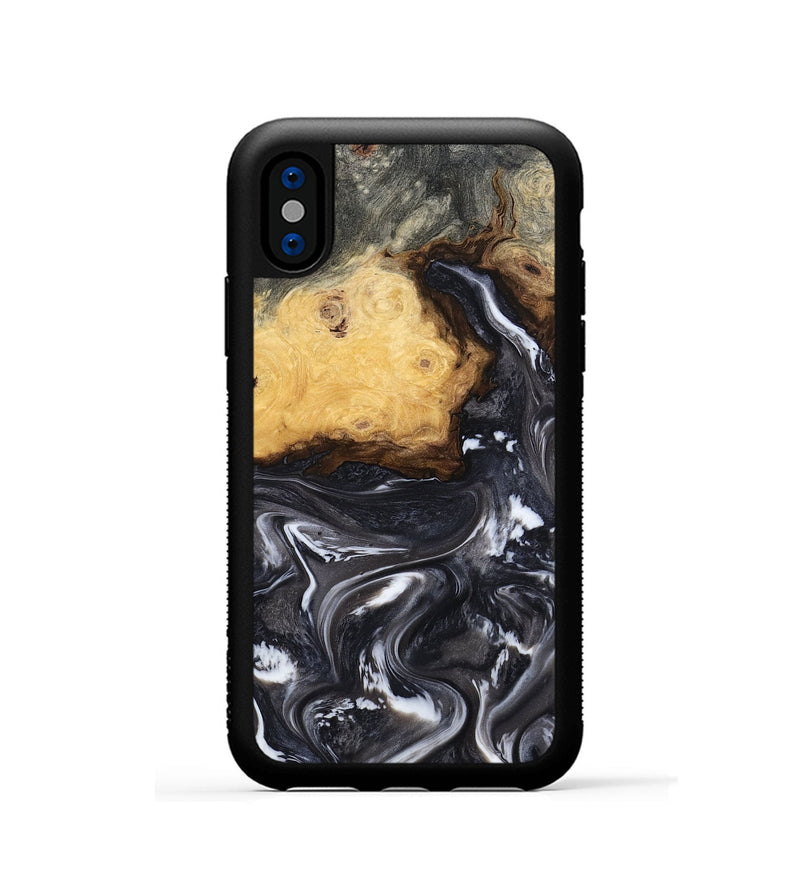 iPhone Xs Wood Phone Case - Kelsie (Black & White, 808405)