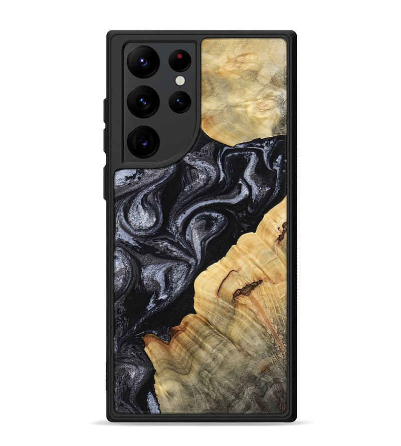 Galaxy S22 Ultra Wood Phone Case - Kenisha (Black & White, 808457)