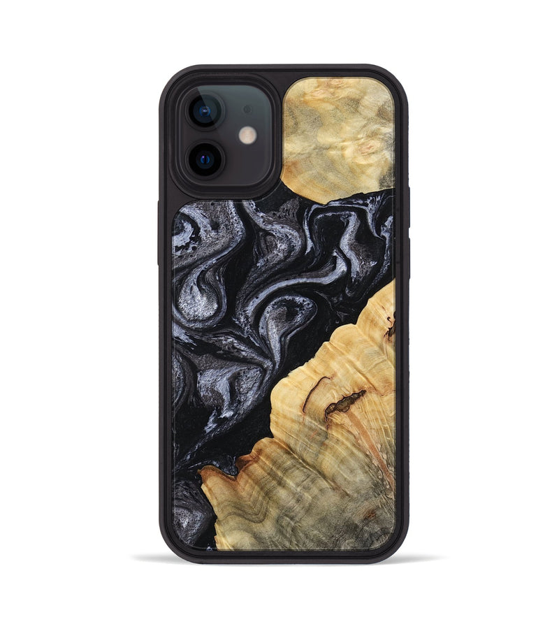 iPhone 12 Wood Phone Case - Kenisha (Black & White, 808457)