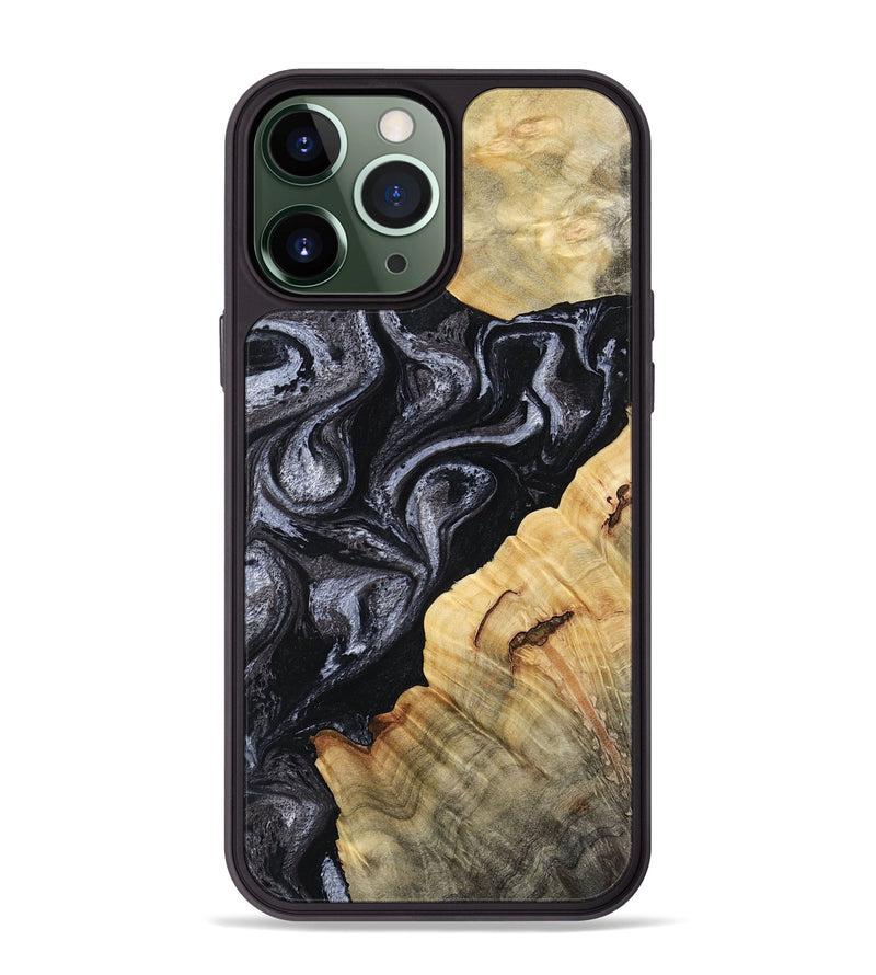 iPhone 13 Pro Max Wood Phone Case - Kenisha (Black & White, 808457)