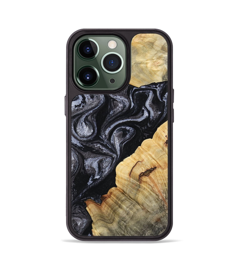 iPhone 13 Pro Wood Phone Case - Kenisha (Black & White, 808457)