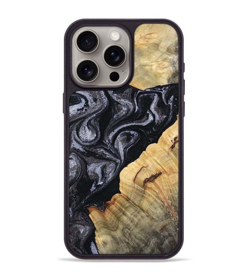 iPhone 15 Pro Max Wood Phone Case - Kenisha (Black & White, 808457)