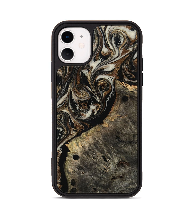 iPhone 11 Wood Phone Case - Alize (Black & White, 808458)