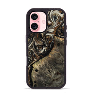 iPhone 16 Wood Phone Case - Alize (Black & White, 808458)