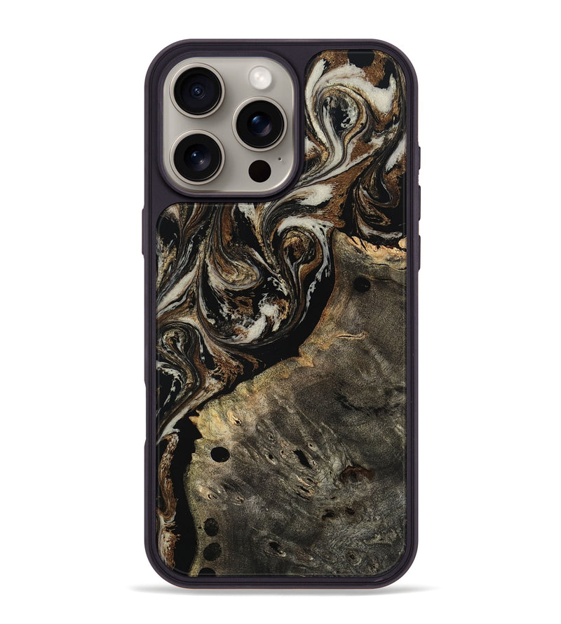 iPhone 16 Pro Max Wood Phone Case - Alize (Black & White, 808458)
