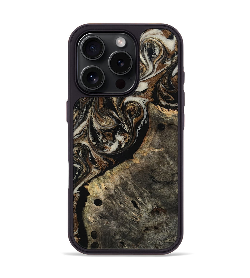 iPhone 16 Pro Wood Phone Case - Alize (Black & White, 808458)