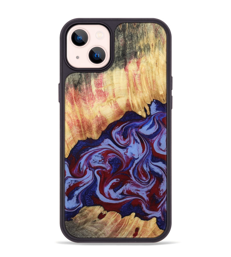 iPhone 14 Plus Wood Phone Case - Kara (Red, 808461)