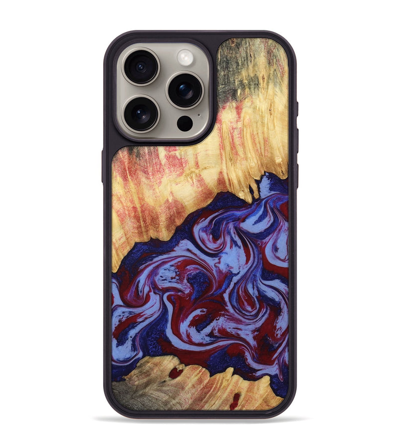 iPhone 15 Pro Max Wood Phone Case - Kara (Red, 808461)