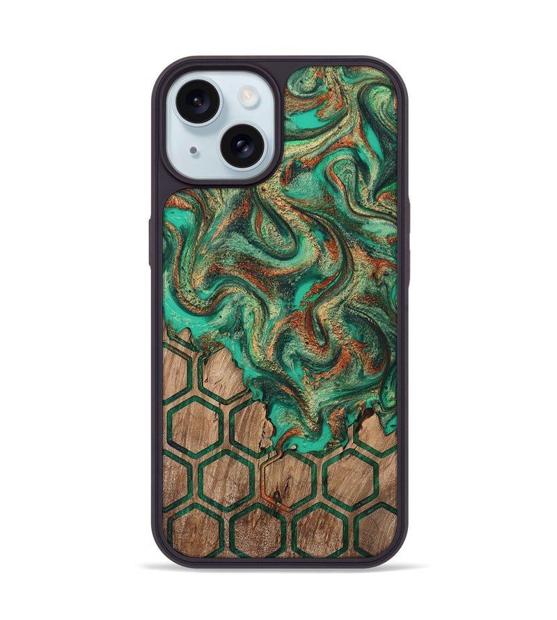 iPhone 15 Wood Phone Case - Mariel (Pattern, 808466)