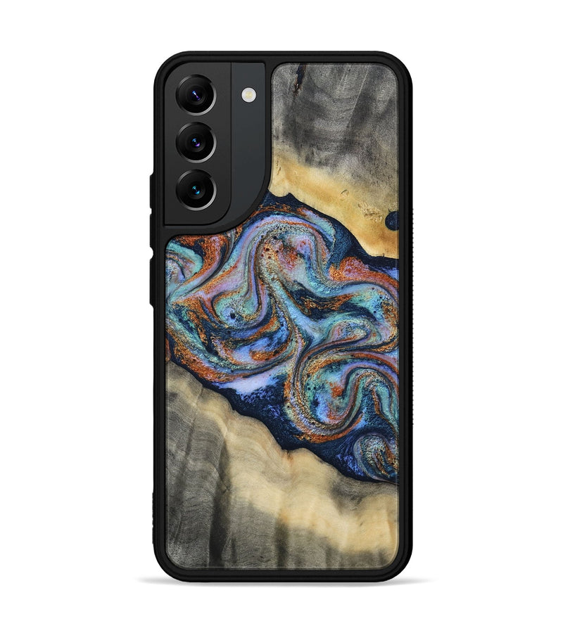Galaxy S22 Plus Wood Phone Case - Calista (Teal & Gold, 808481)