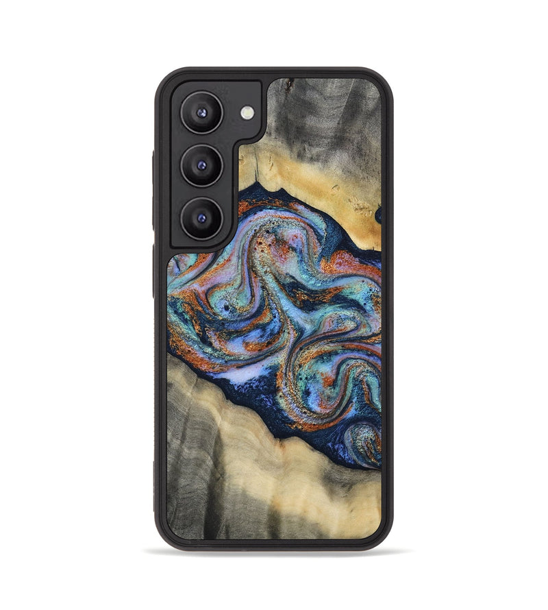 Galaxy S23 Wood Phone Case - Calista (Teal & Gold, 808481)