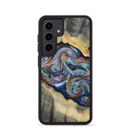 Galaxy S24 Wood Phone Case - Calista (Teal & Gold, 808481)