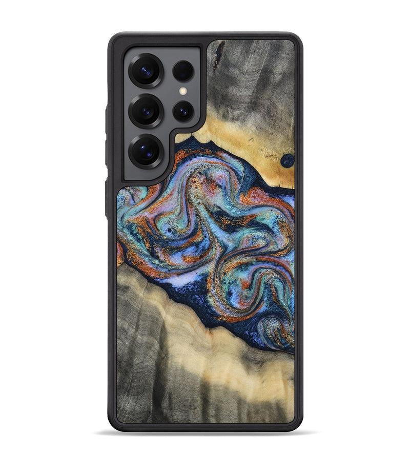 Galaxy S25 Ultra Wood Phone Case - Calista (Teal & Gold, 808481)