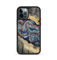 iPhone 12 Pro Wood Phone Case - Calista (Teal & Gold, 808481)