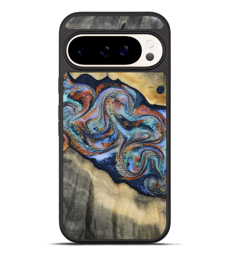 Pixel 9 Pro XL Wood Phone Case - Calista (Teal & Gold, 808481)