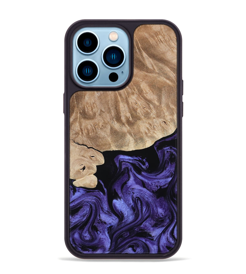 iPhone 14 Pro Max Wood Phone Case - Fannie (Purple, 808482)