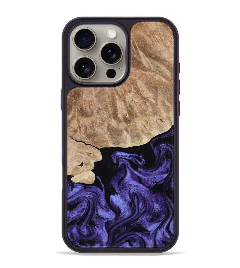iPhone 16 Pro Max Wood Phone Case - Fannie (Purple, 808482)