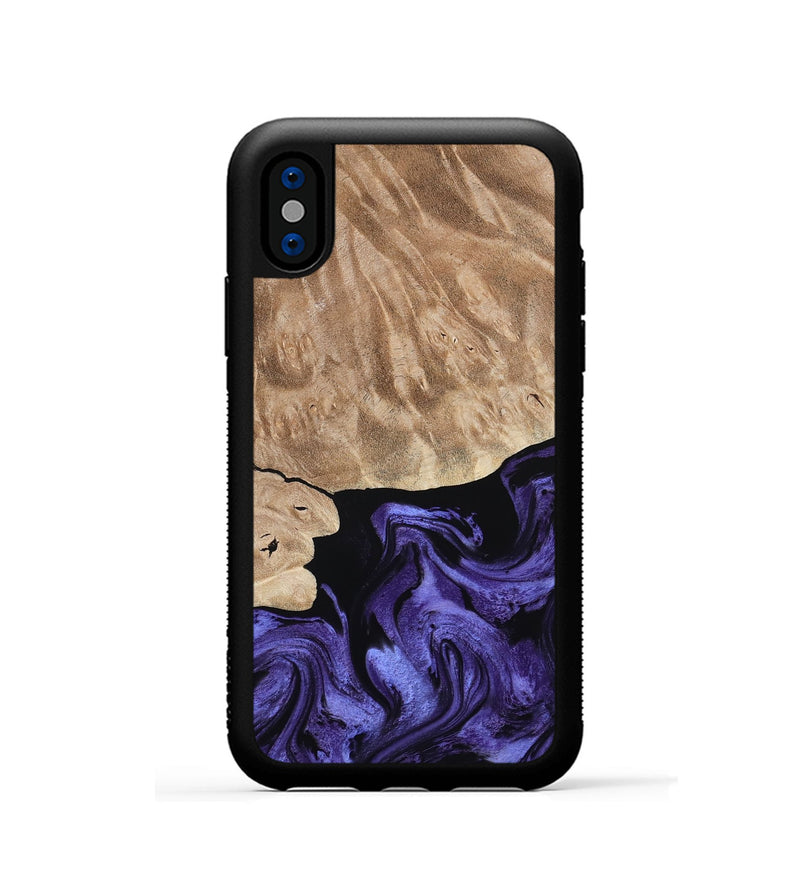 iPhone Xs Wood Phone Case - Fannie (Purple, 808482)