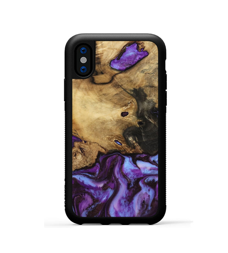 iPhone Xs Wood Phone Case - Maia (Purple, 808483)