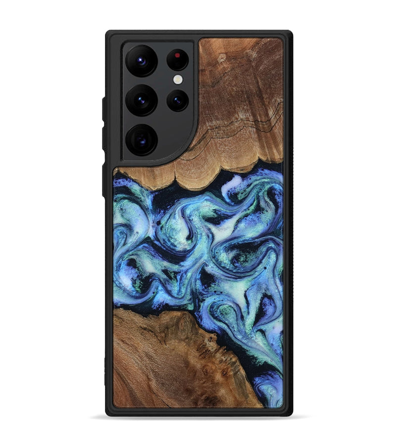 Galaxy S22 Ultra Wood Phone Case - Dariana (Blue, 808495)