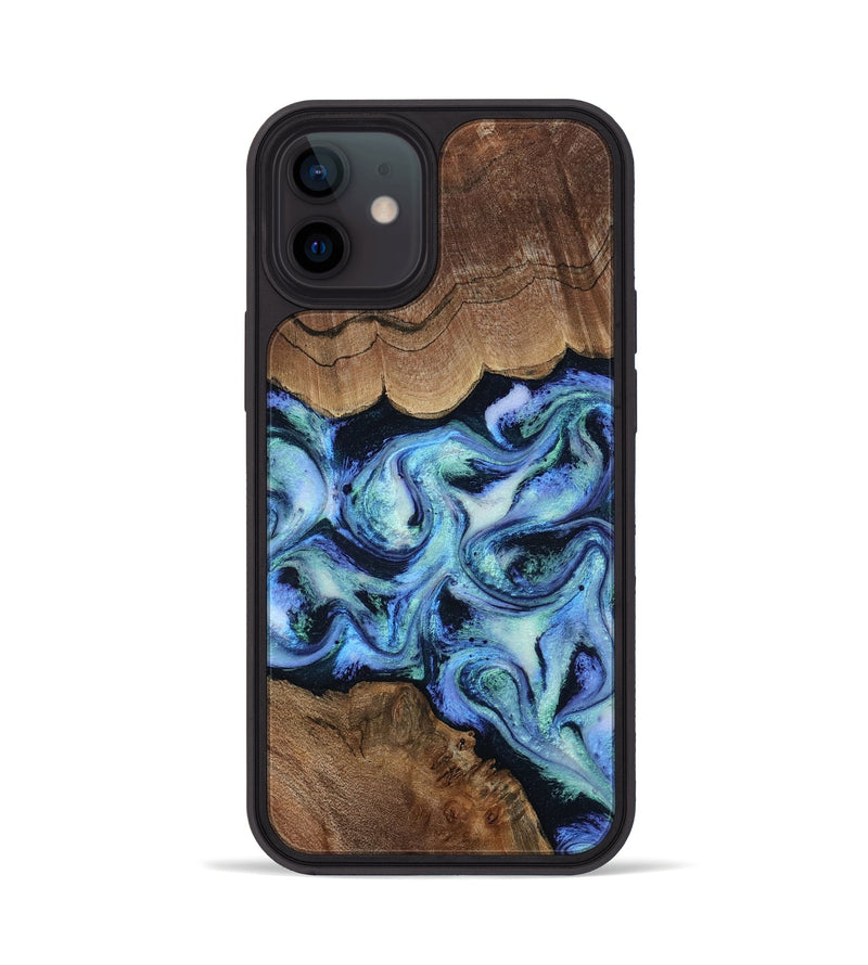 iPhone 12 Wood Phone Case - Dariana (Blue, 808495)