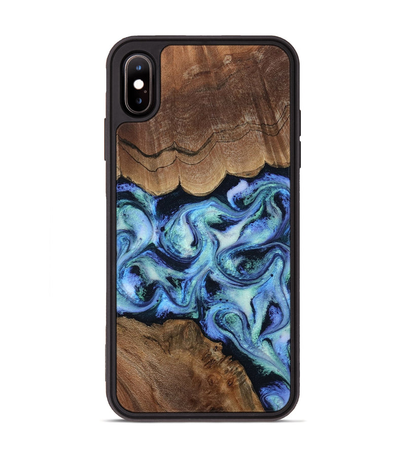 iPhone Xs Max Wood Phone Case - Dariana (Blue, 808495)