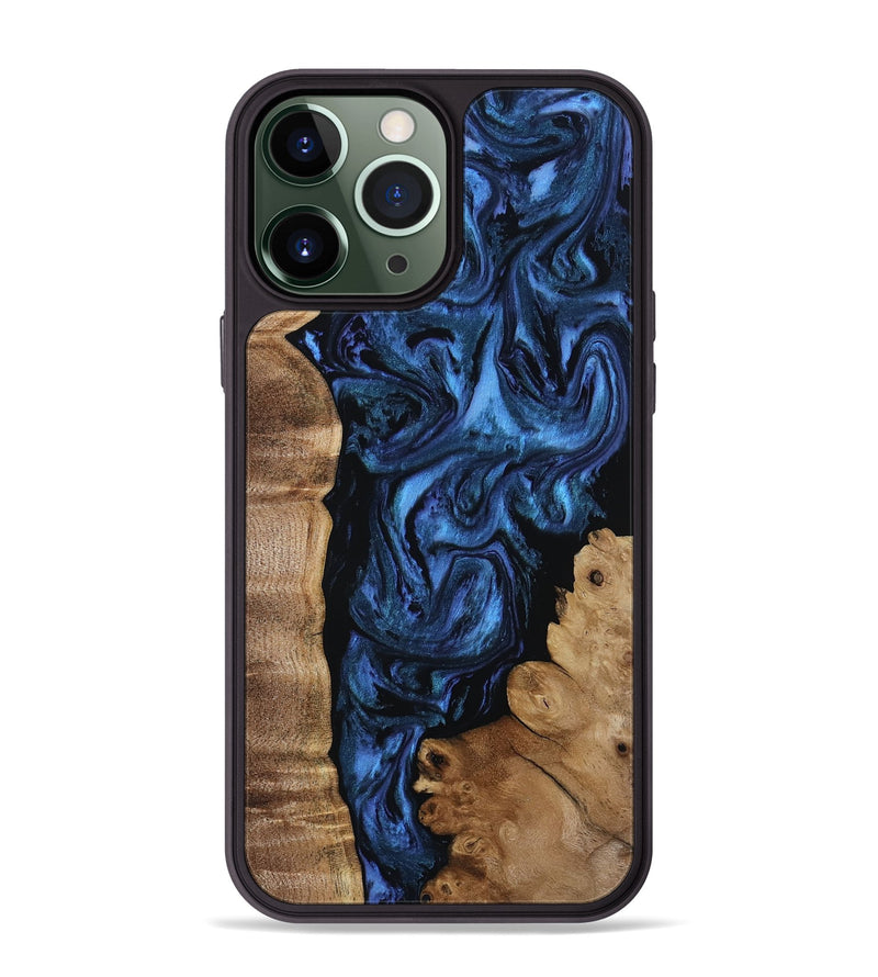 iPhone 13 Pro Max Wood Phone Case - Lucero (Blue, 808496)