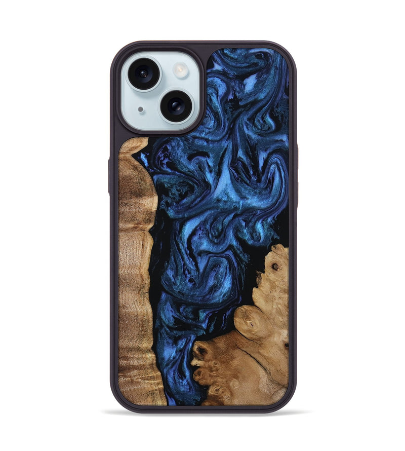 iPhone 15 Wood Phone Case - Lucero (Blue, 808496)