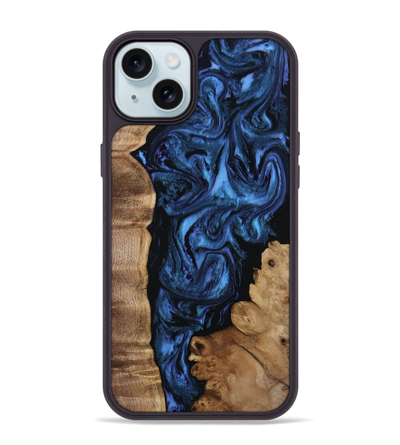 iPhone 15 Plus Wood Phone Case - Lucero (Blue, 808496)