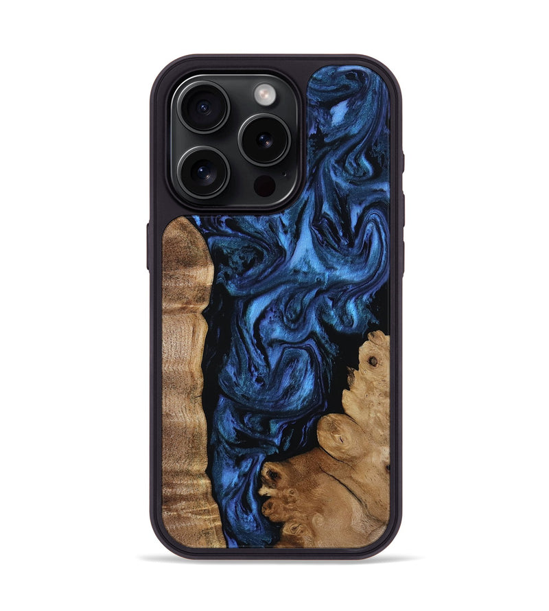 iPhone 15 Pro Wood Phone Case - Lucero (Blue, 808496)