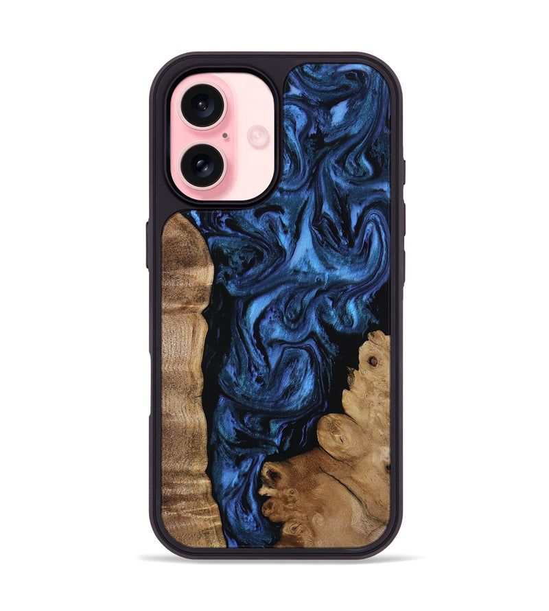 iPhone 16 Wood Phone Case - Lucero (Blue, 808496)
