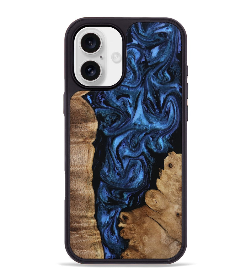 iPhone 16 Plus Wood Phone Case - Lucero (Blue, 808496)
