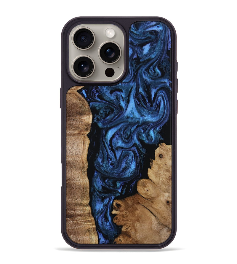 iPhone 16 Pro Max Wood Phone Case - Lucero (Blue, 808496)