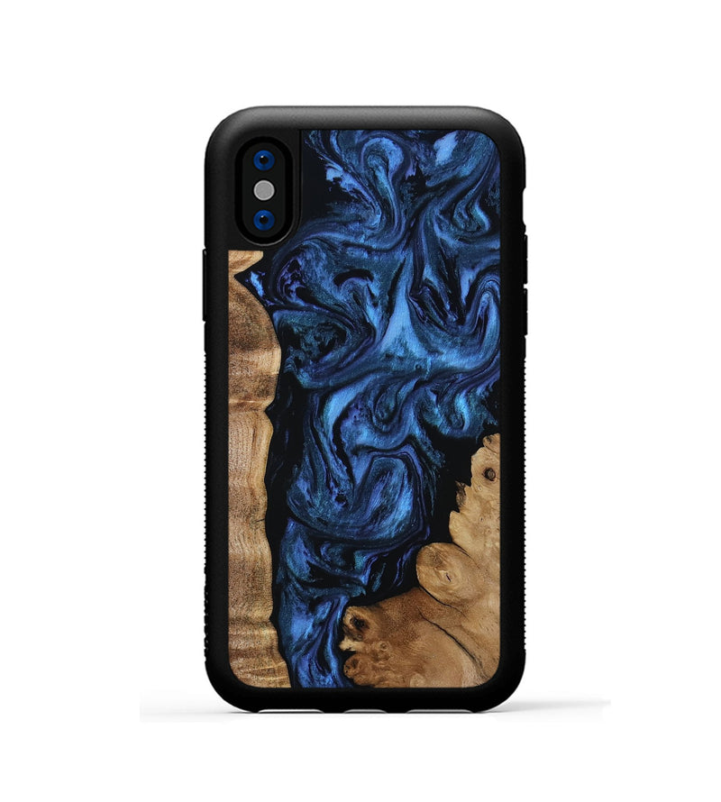 iPhone Xs Wood Phone Case - Lucero (Blue, 808496)