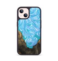 iPhone 14 Wood Phone Case - Nell (Blue, 808497)