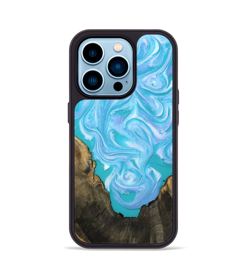 iPhone 14 Pro Wood Phone Case - Nell (Blue, 808497)