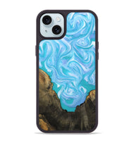 iPhone 15 Plus Wood Phone Case - Nell (Blue, 808497)