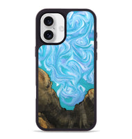 iPhone 16 Plus Wood Phone Case - Nell (Blue, 808497)