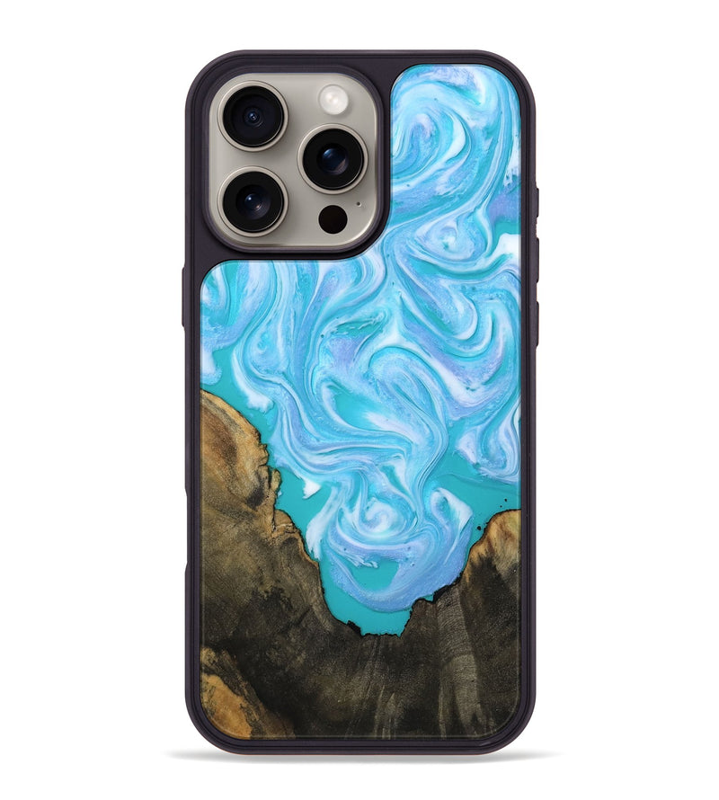 iPhone 16 Pro Max Wood Phone Case - Nell (Blue, 808497)