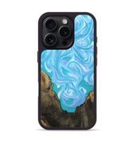iPhone 16 Pro Wood Phone Case - Nell (Blue, 808497)