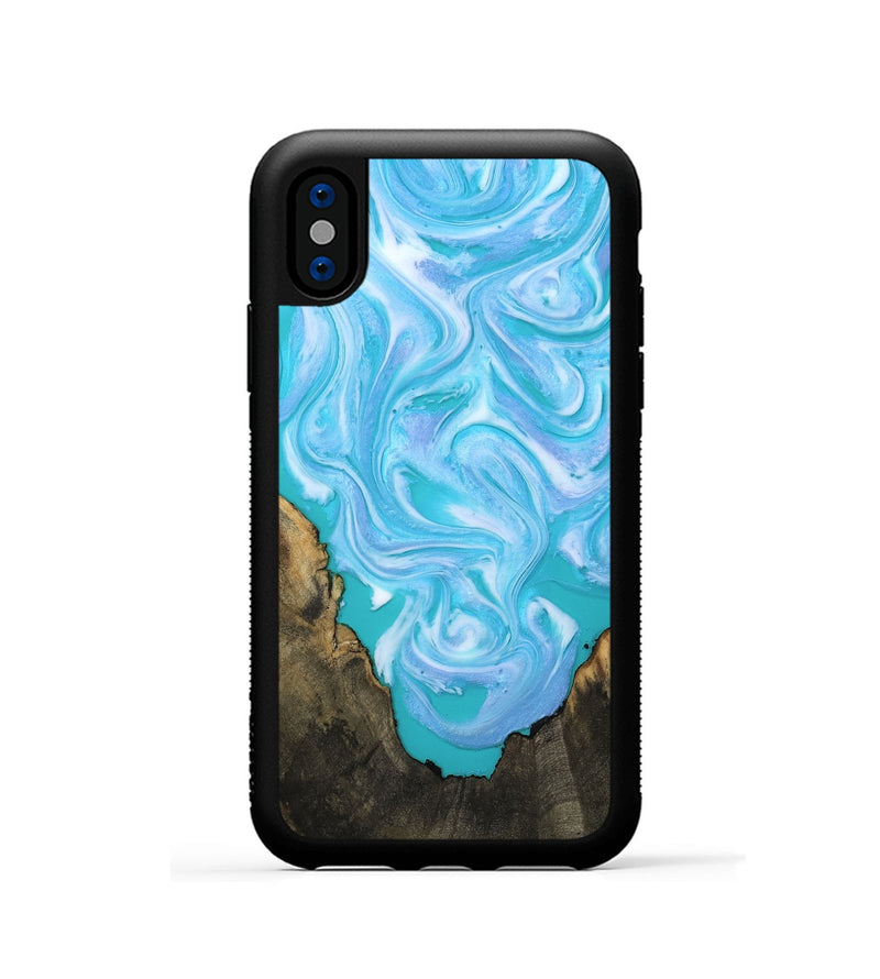 iPhone Xs Wood Phone Case - Nell (Blue, 808497)